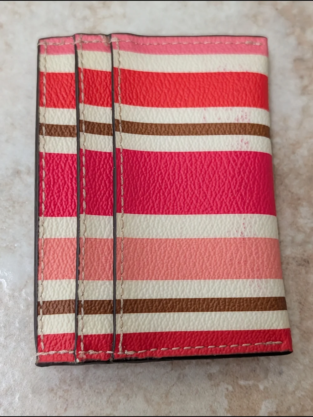 Coach Peyton Multi Stripe ID Card Case GUC